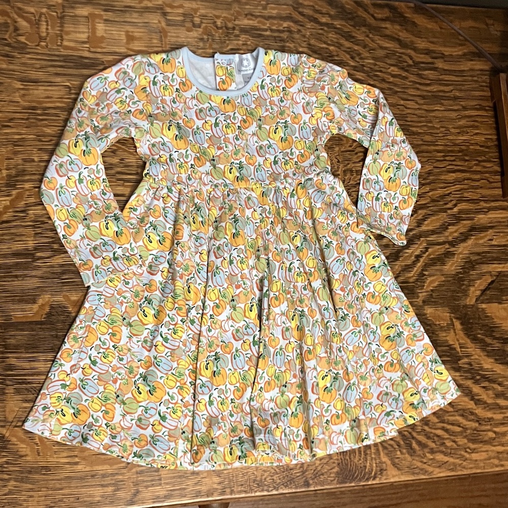 The Proper Peony 4T pumpkin twirl dress 100% Pima cotton